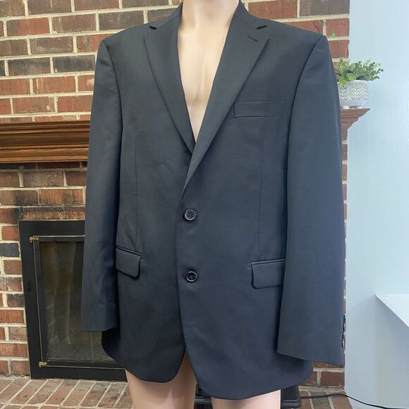 Lauren Ralph Lauren Classic-Fit Ultraflex Suit Jacket‎ Solid Black Size 42R Wool - Picture 1 of 16